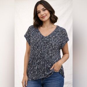 Free People V Neck Sleeveless Sweater Blue XS